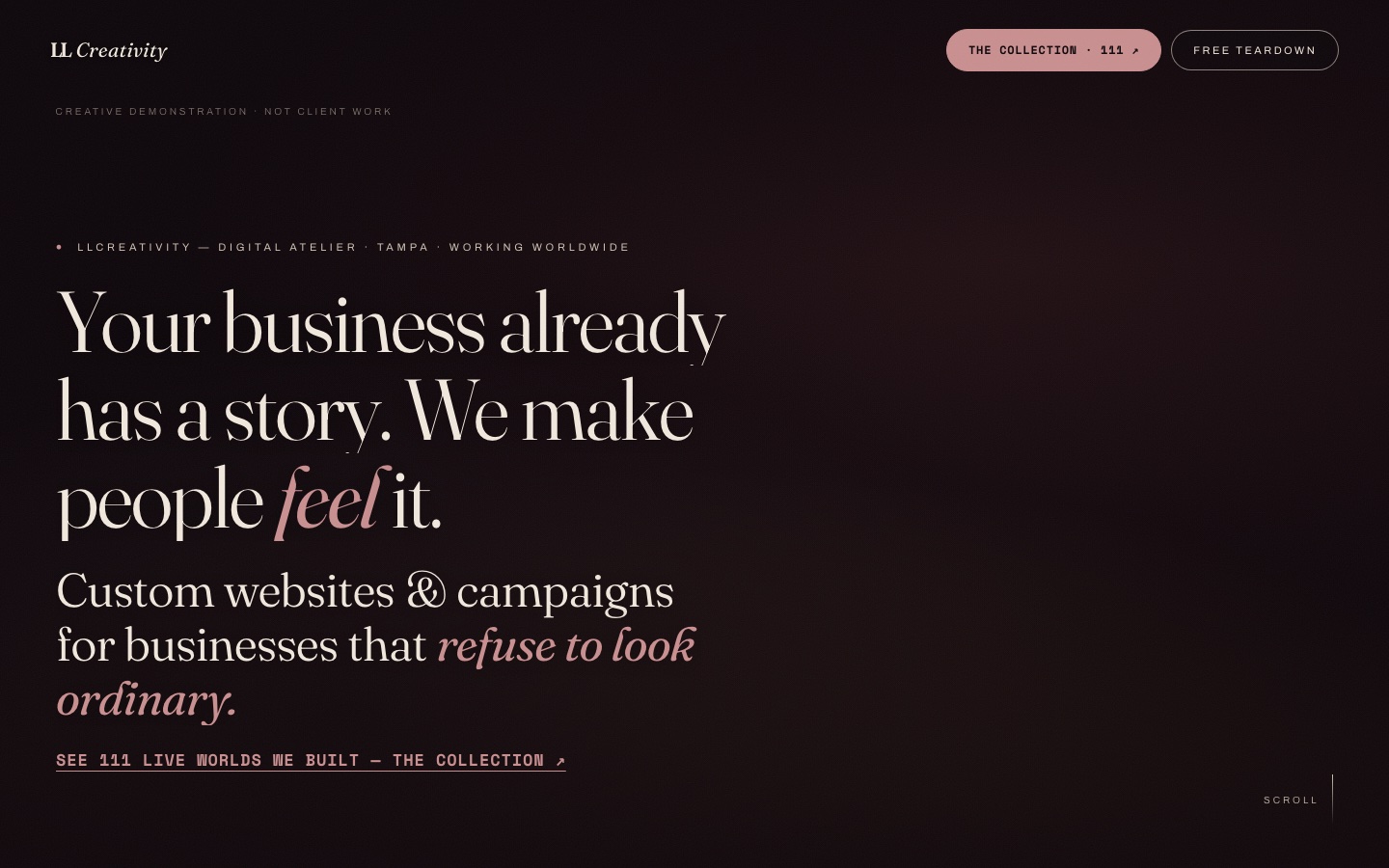 Screenshot of llcreativityllc.com