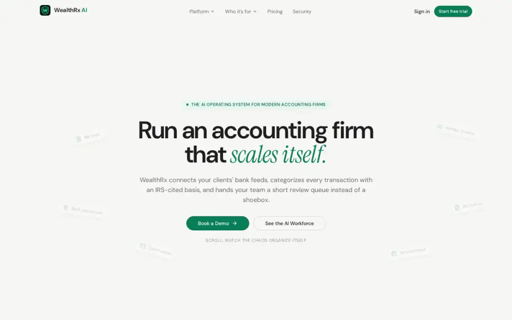WealthRx AI product website